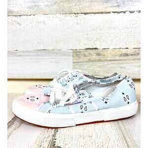 Superga Womens 10 Blue Pink Bandana Mix Low Top Canvas Sneaker